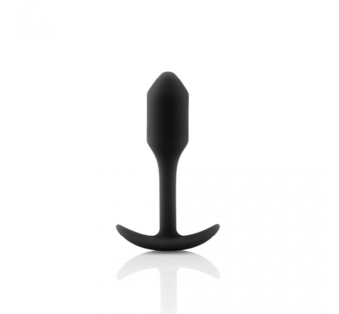 Анальна пробка із зміщеним центром ваги, S, B-vibe Snug Plug 1 чорна, 8.6 х 2.2 см