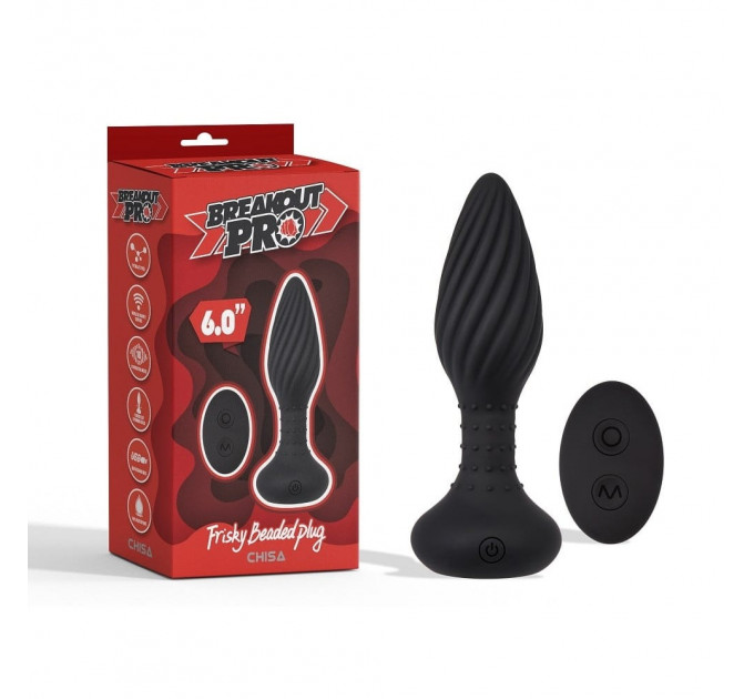 Анальна пробка з кульками на пульті Chisa Frisky Beaded Plug, чорний