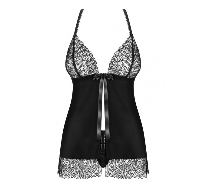 Бебидолл Obsessive Chiccanta babydoll & thong black L/XL