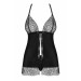 Бебидолл Obsessive Chiccanta babydoll & thong black L/XL
