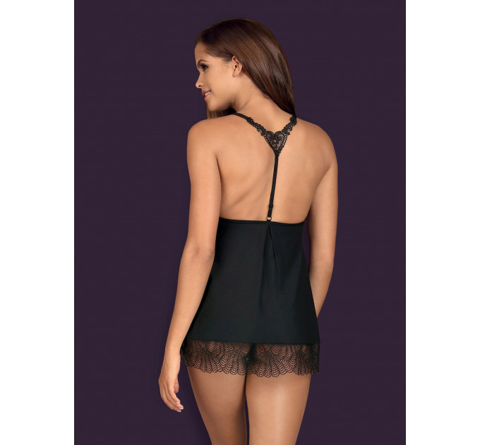 Бебидолл Obsessive Chiccanta babydoll & thong black L/XL