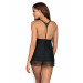 Бебидолл Obsessive Chiccanta babydoll & thong black L/XL