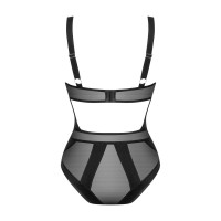 Боді із напівпрозорими вставками Chic Amoria Obsessive, чорне, XS/S