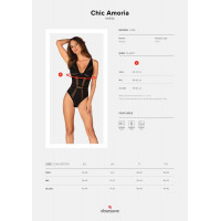 Боді із напівпрозорими вставками Chic Amoria Obsessive, чорне, XS/S