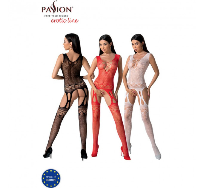 Бодистокинг ажурный с открытым доступом Passion BS099 red