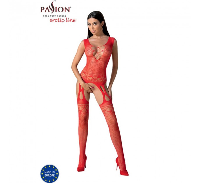 Бодистокинг ажурный с открытым доступом Passion BS099 red
