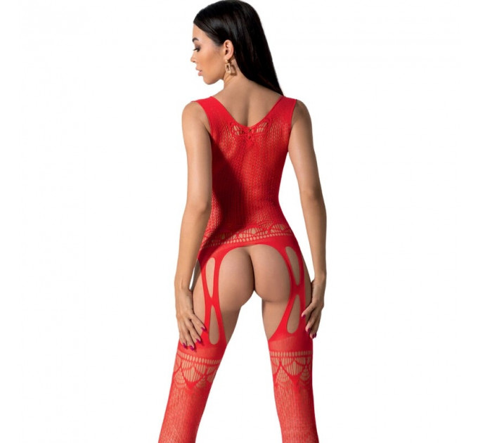 Бодистокинг ажурный с открытым доступом Passion BS099 red
