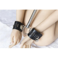 Бондаж для шиї та зап'ястя Ds Fetish Metal bondage spreader bar with restraints black
