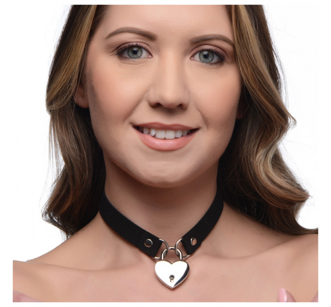 Чокер замок сердце (2ремешка 2ключа) Lock-It Heart Choker With Lockabl
