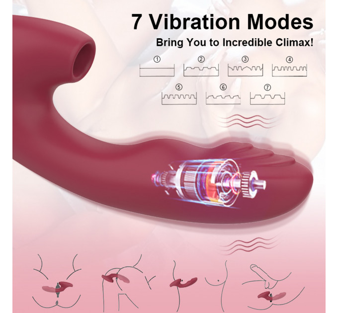Двойной вибртор Wibrator-Silicone Vibrator USB 7+7+7 functions