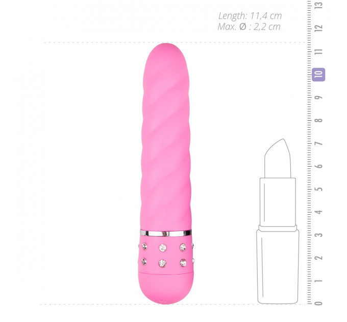 Вибратор рельефный Love Diamond Vibrator розовый, 11.4 см