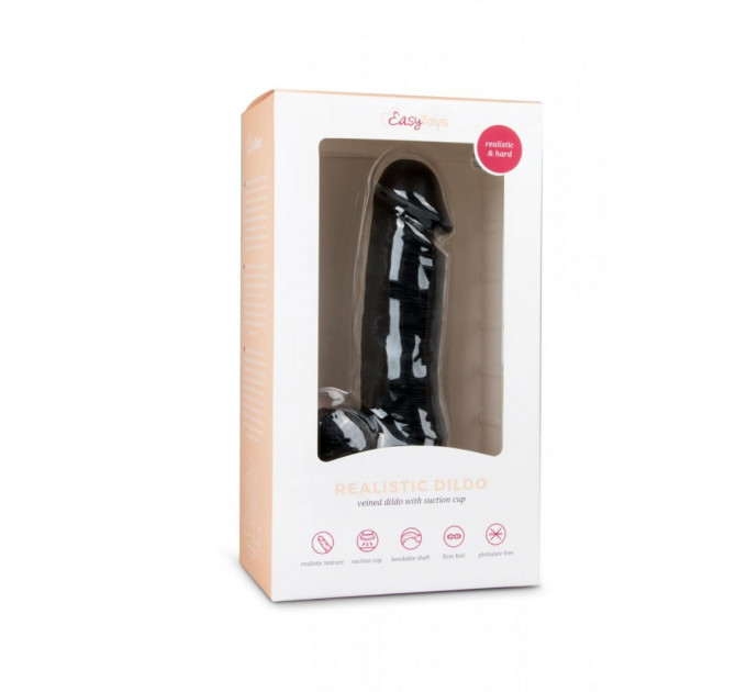 Фаллоимитатор EasyToys Realistic Dildo - 17,5 см черный