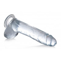 Фалломитатор реалистичный гигантский Jock Curve Toys, прозрачный, 29 х 5.8 см