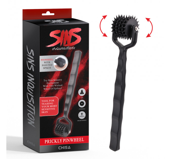 Колесо Вартенберга с 5 колесиками Chisa Sins Inquisitio Prickly Pinwheel, черное