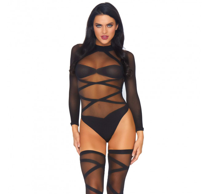 Боди с чулками Leg Avenue, черный, размер One Size