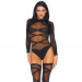Боди с чулками Leg Avenue, черный, размер One Size