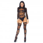 Боди с чулками Leg Avenue, черный, размер One Size