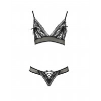 Комплект мереживної білизни S/M чорний ERZA SET - Passion