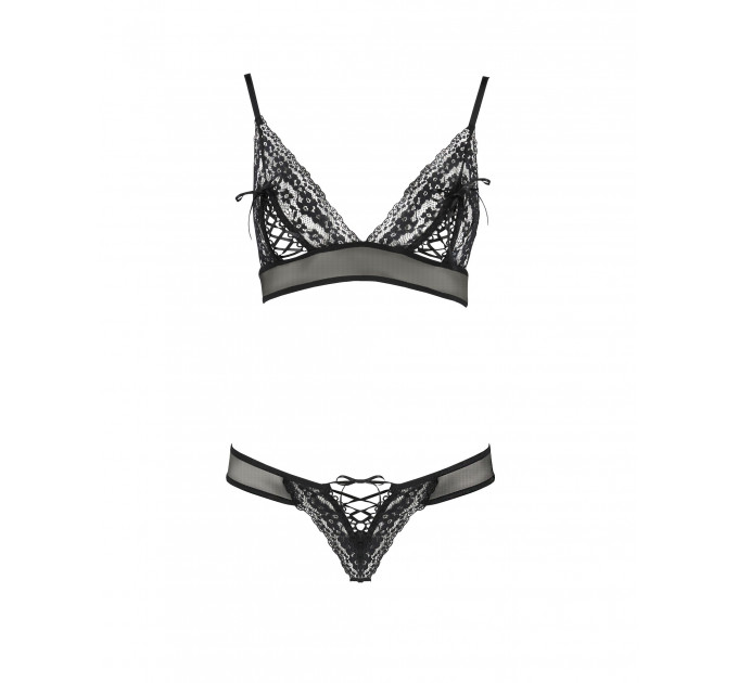 Комплект белья кружевной S/M чорний ERZA SET - Passion