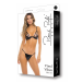 Комплект белья Rene Rofe Vinyl Vibes, винил с кружевом, черный, S/M