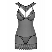 Пеньюар Obsessive 857-CHE-1 chemise S\M Черный