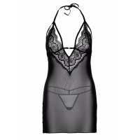 Комплект пеньюар + стрінги Daring Intimates, чорний, S/M
