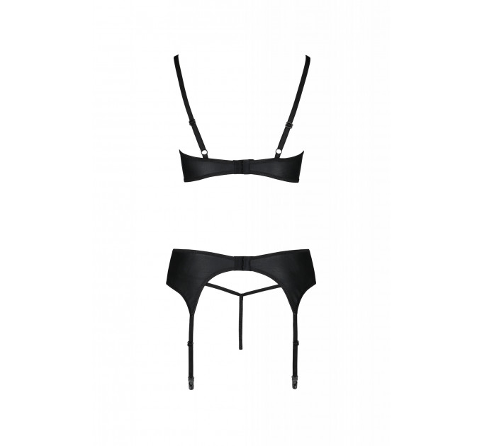 Комплект с ажурными вставками, черный ASTRIDA SET - Passion, S/M