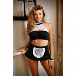 Костюм горничной Fantasy Lingerie с кружевными манжетами, черно-белый, S/M