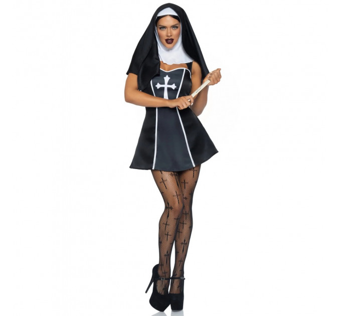 Костюм черниці Leg Avenue, L, Naughty Nun 2 предмети, чорний