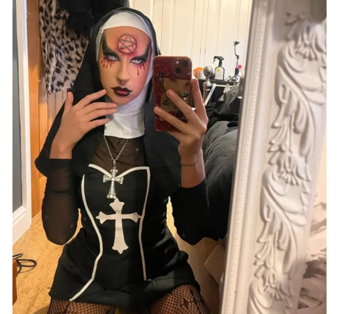 Костюм черниці Leg Avenue, L, Naughty Nun 2 предмети, чорний