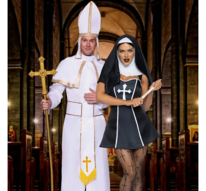 Костюм черниці Leg Avenue, L, Naughty Nun 2 предмети, чорний