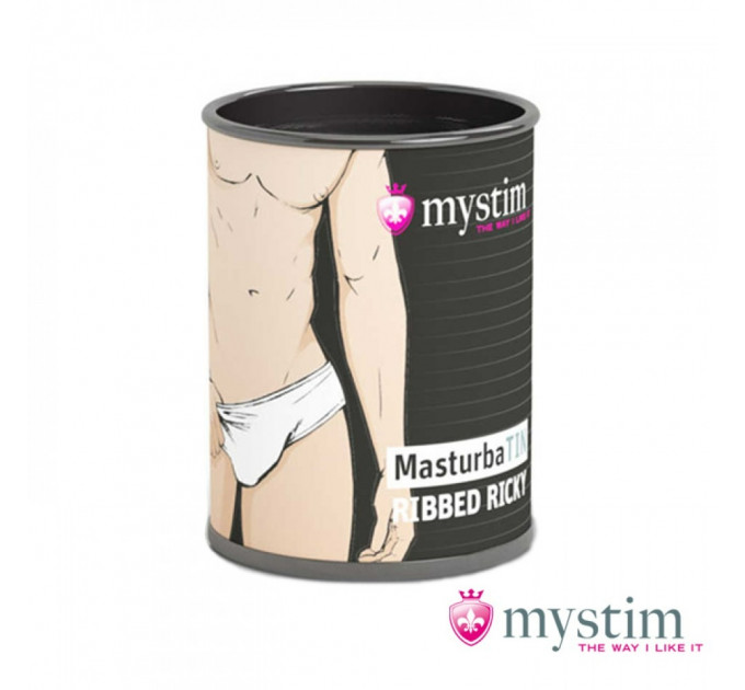 Мастурбатор нереалистичный Mystim MasturbaTIN Ribbed Ricky, белый