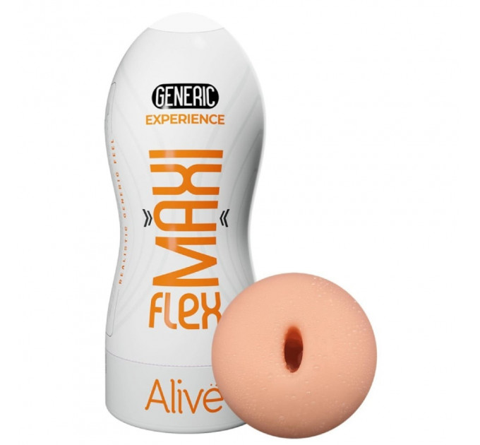 Мастурбатор вагина Alive Maxi Flex Generic Experience бежевый в белой колбе