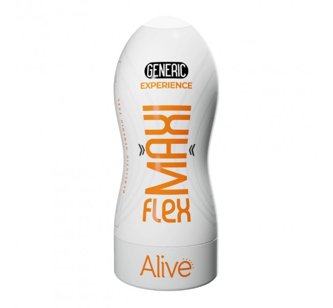 Мастурбатор вагина Alive Maxi Flex Generic Experience бежевый в белой колбе