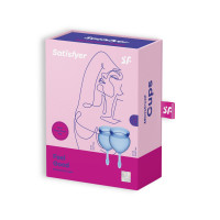 Менструальні чаші Satisfyer Feel Good із медичного силікону (15 мл + 20 мл), сині