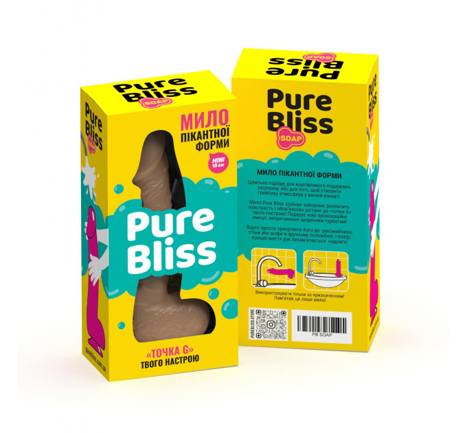 Мыло член на присоске Pure Bliss MINI коричневый, 15 см
