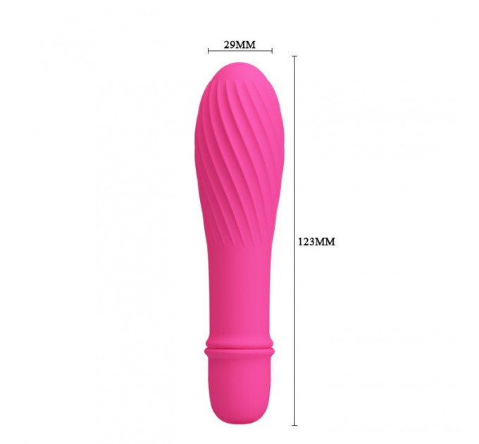 Мини-вибратор рельефный Solomon Pretty Love розовый, 12 х 2.9 см
