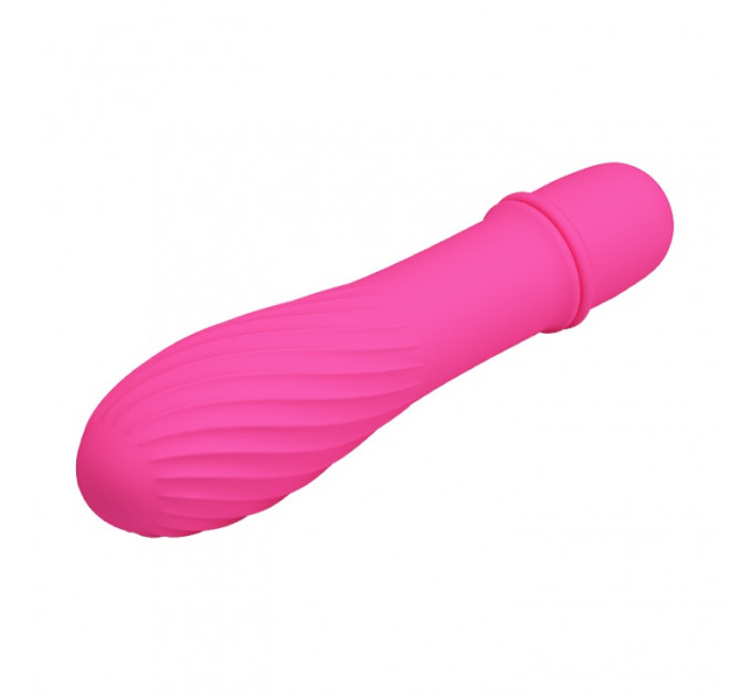 Мини-вибратор рельефный Solomon Pretty Love розовый, 12 х 2.9 см