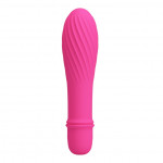 Мини-вибратор рельефный Solomon Pretty Love розовый, 12 х 2.9 см