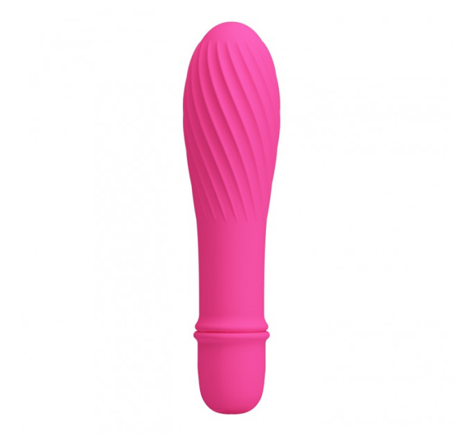 Мини-вибратор рельефный Solomon Pretty Love розовый, 12 х 2.9 см