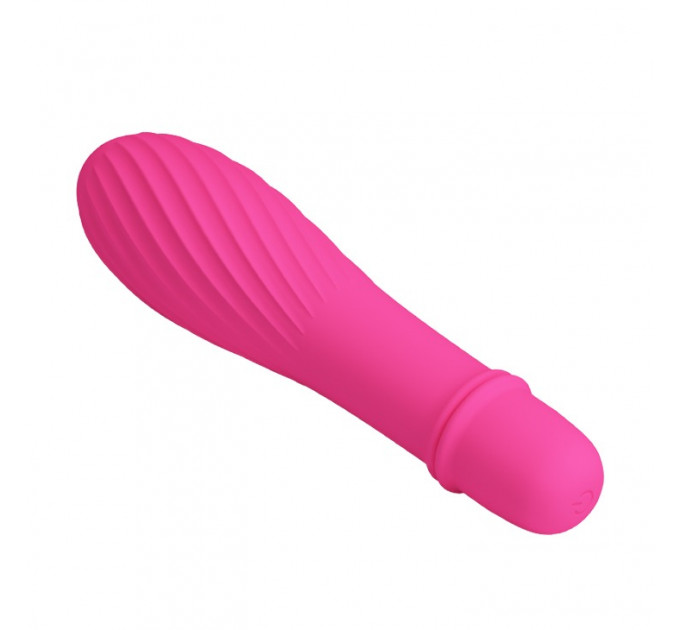 Мини-вибратор рельефный Solomon Pretty Love розовый, 12 х 2.9 см