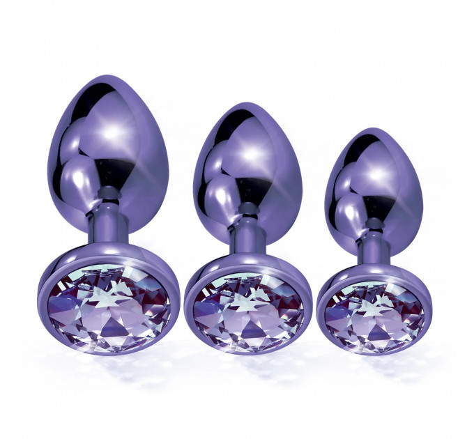 Набір анальних пробок Global Novelties NIXIE METAL BUTT PLUG TRAINER SET, PURPLE METALLIC