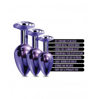 Набор анальных пробок Global Novelties NIXIE METAL BUTT PLUG TRAINER SET, PURPLE METALLIC