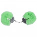 Наручники DS Fetish Plush handcuffs, металл с мехом, зеленые