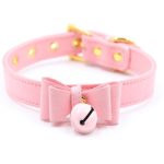 Ошейник с колокольчиком DS Fetish Collar pink with bell