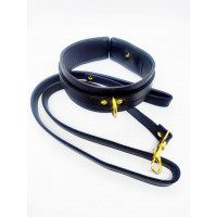 Ошейник с поводком DS Fetish Collar, синий