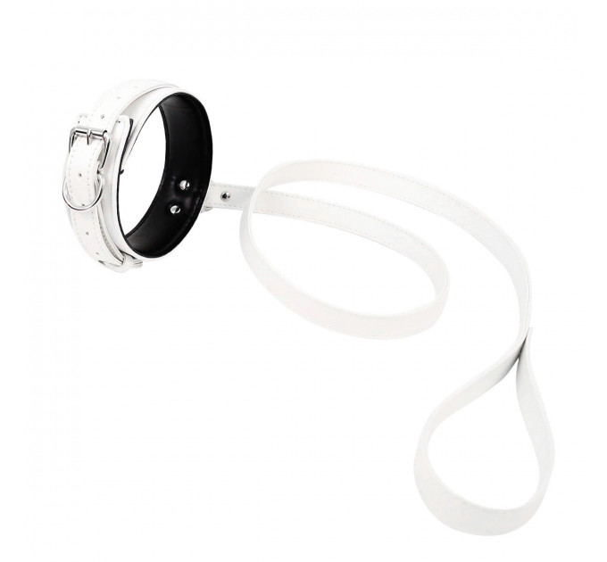 Ошейник с поводком DS Fetish Collar with leash white