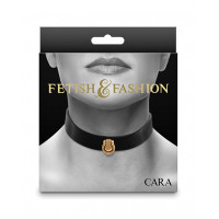 Нашийник із золотистою фурнітурою NS Novelties Fetish & Fashion, чорний