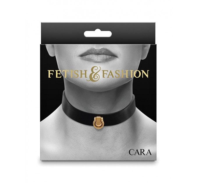 Нашийник із золотистою фурнітурою NS Novelties Fetish & Fashion, чорний