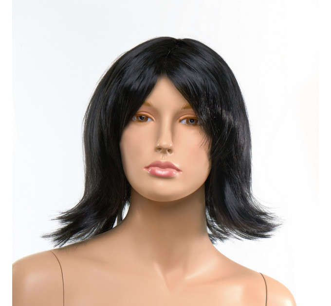 Парик каре с челкой Fetish Hair, черный, 25 см